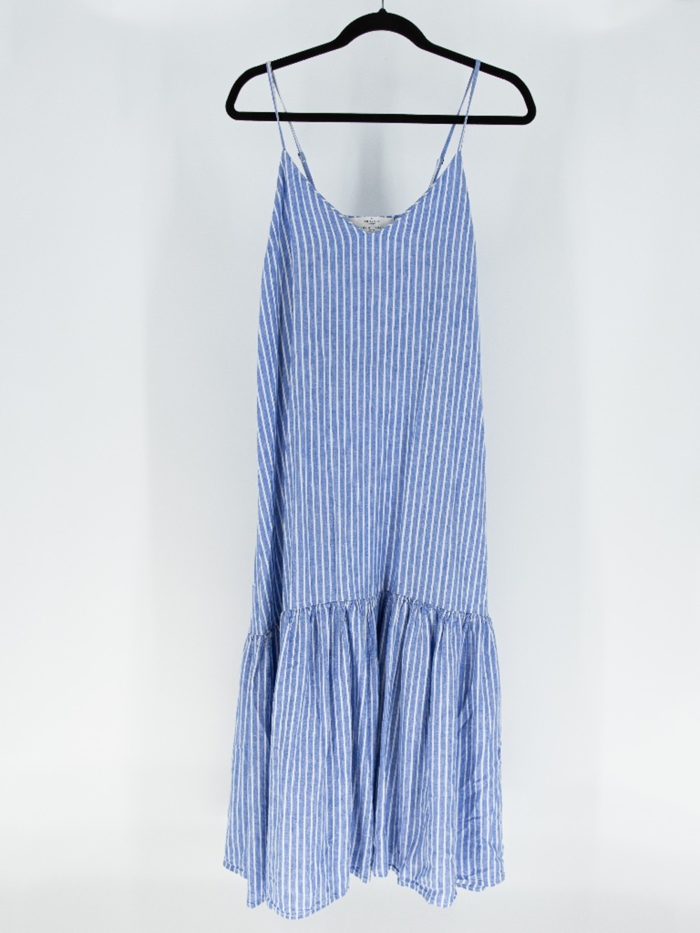Trovata Birds Of Paradis Ari Wrinkle Resistant Cotton Regatta Blue Stripe Dress